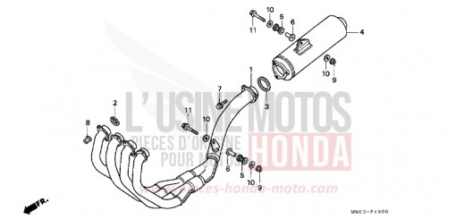 SILENCIEUX D'ECHAPPEMENT CBR900RRV de 1997